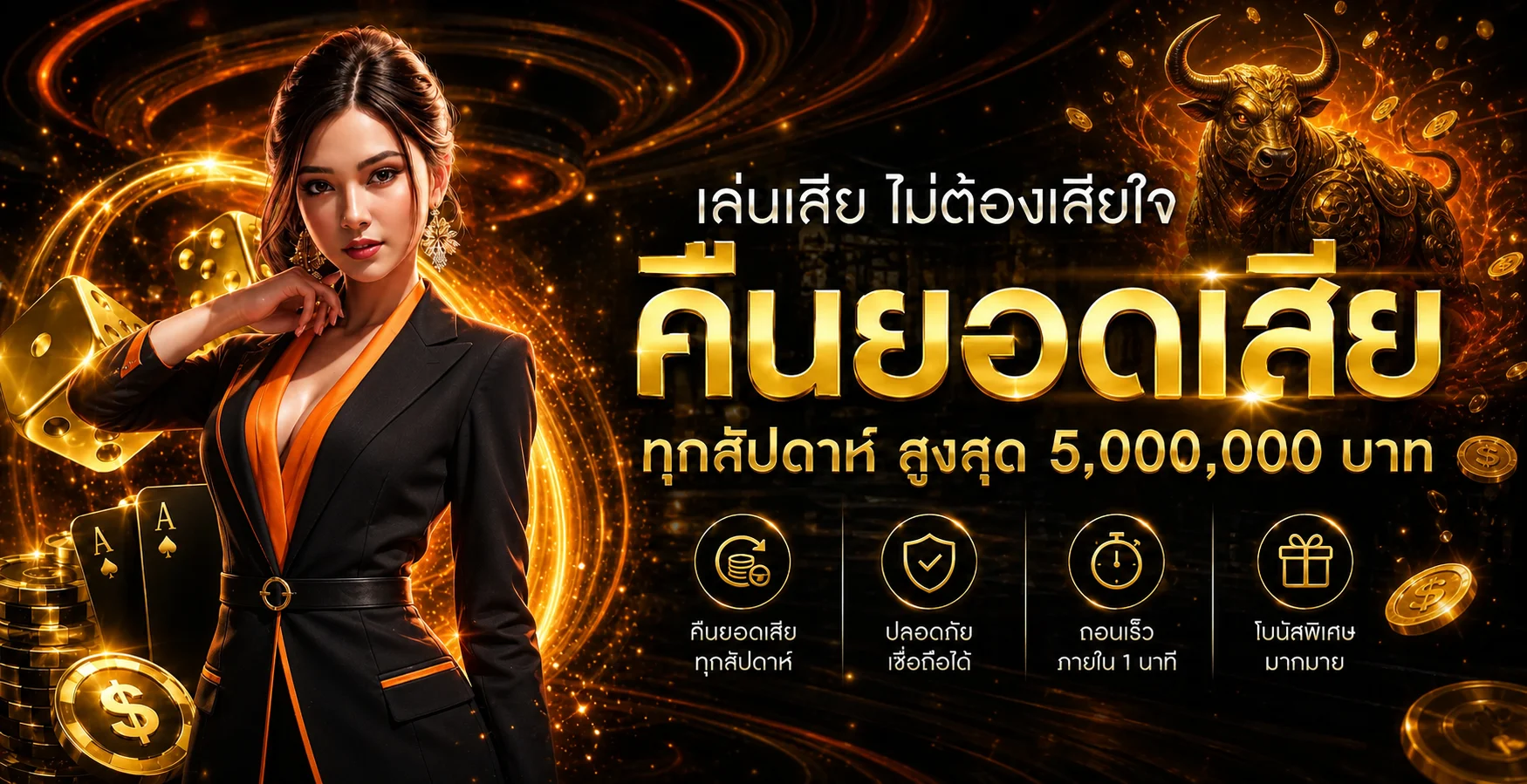 แบนเนอร์คืนยอดเสียและการเล่นอย่างมีแผนของ 168TGA